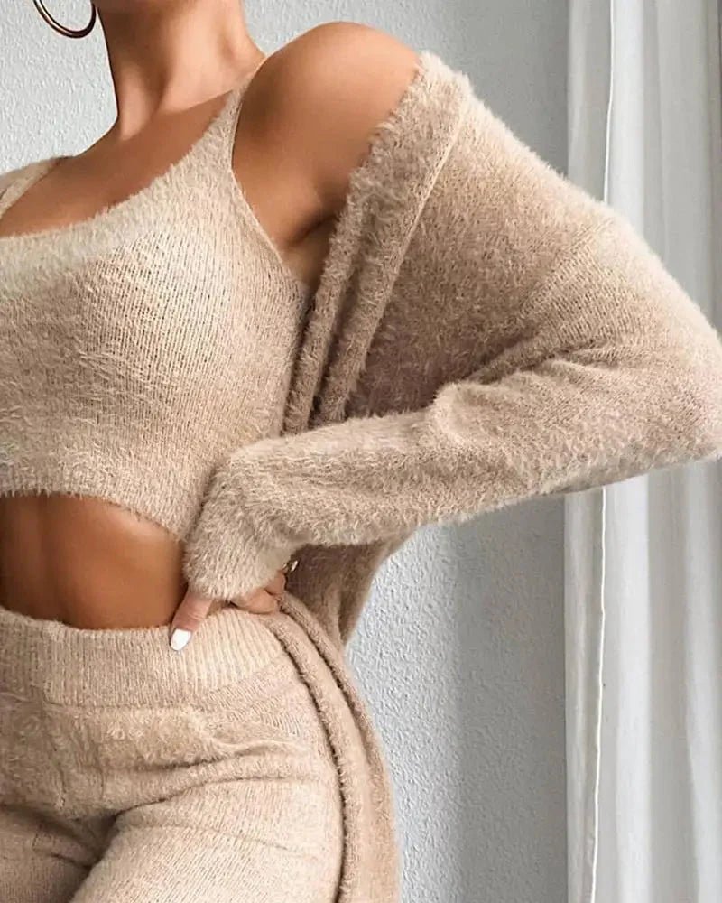 3 - Piece Fuzzy Fleece Loungewear Set - Regalia Cloth