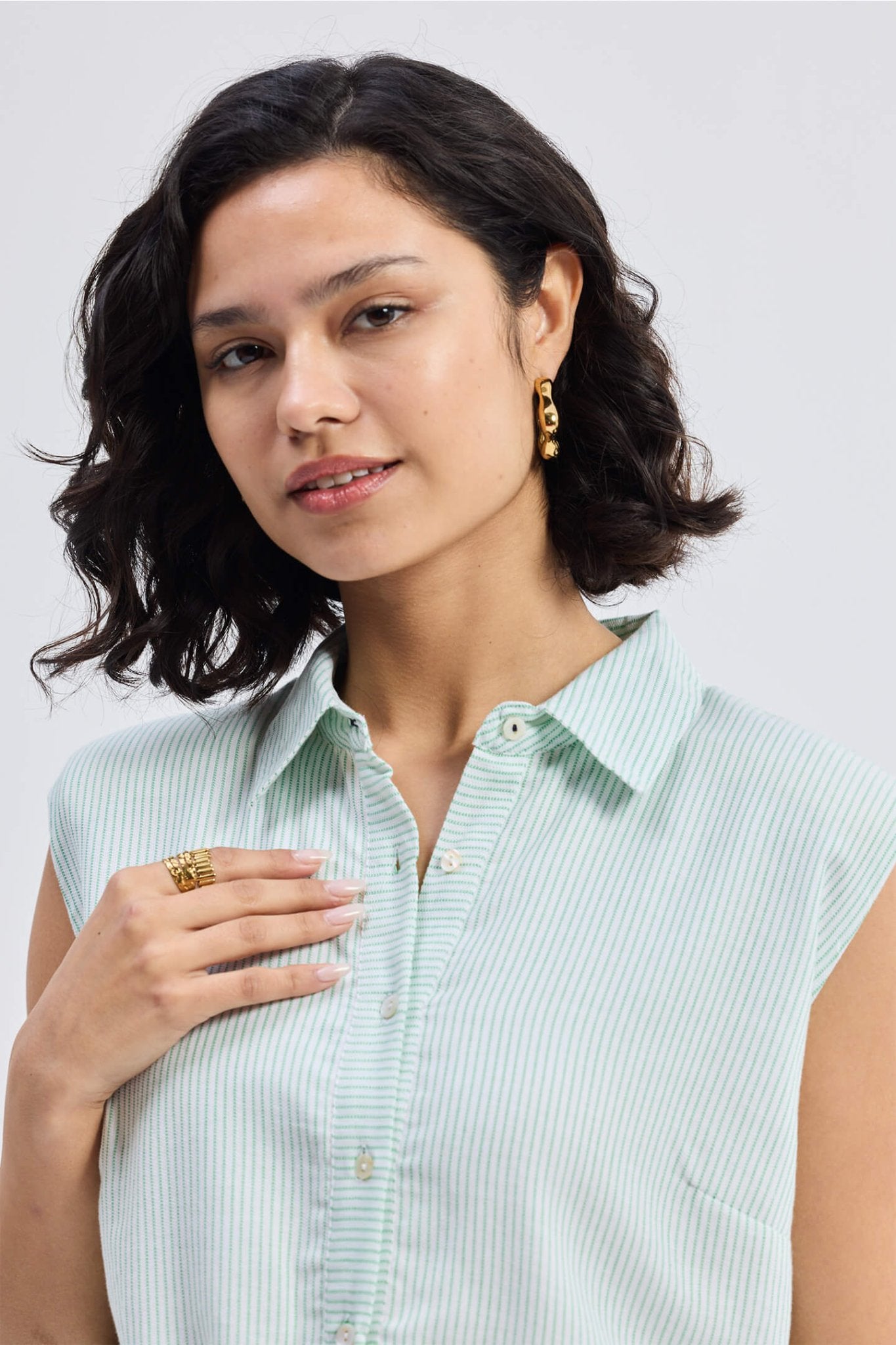 Drawstring Shirt Dress in Stripes - Regalia Cloth