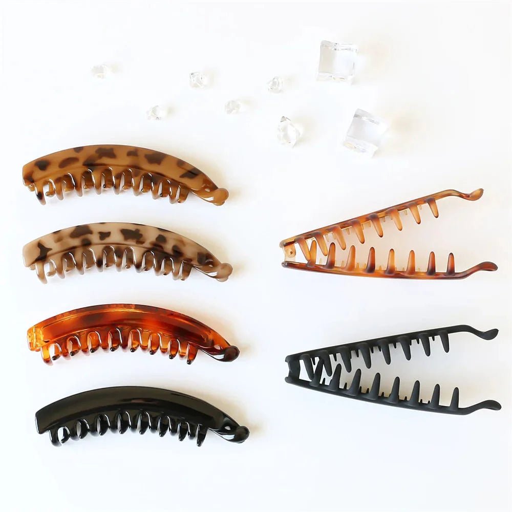 Frosted Solid Color Banana Hair Clips – Fashion Ponytail Barrettes & Hair Claws for Women - Regalia Cloth