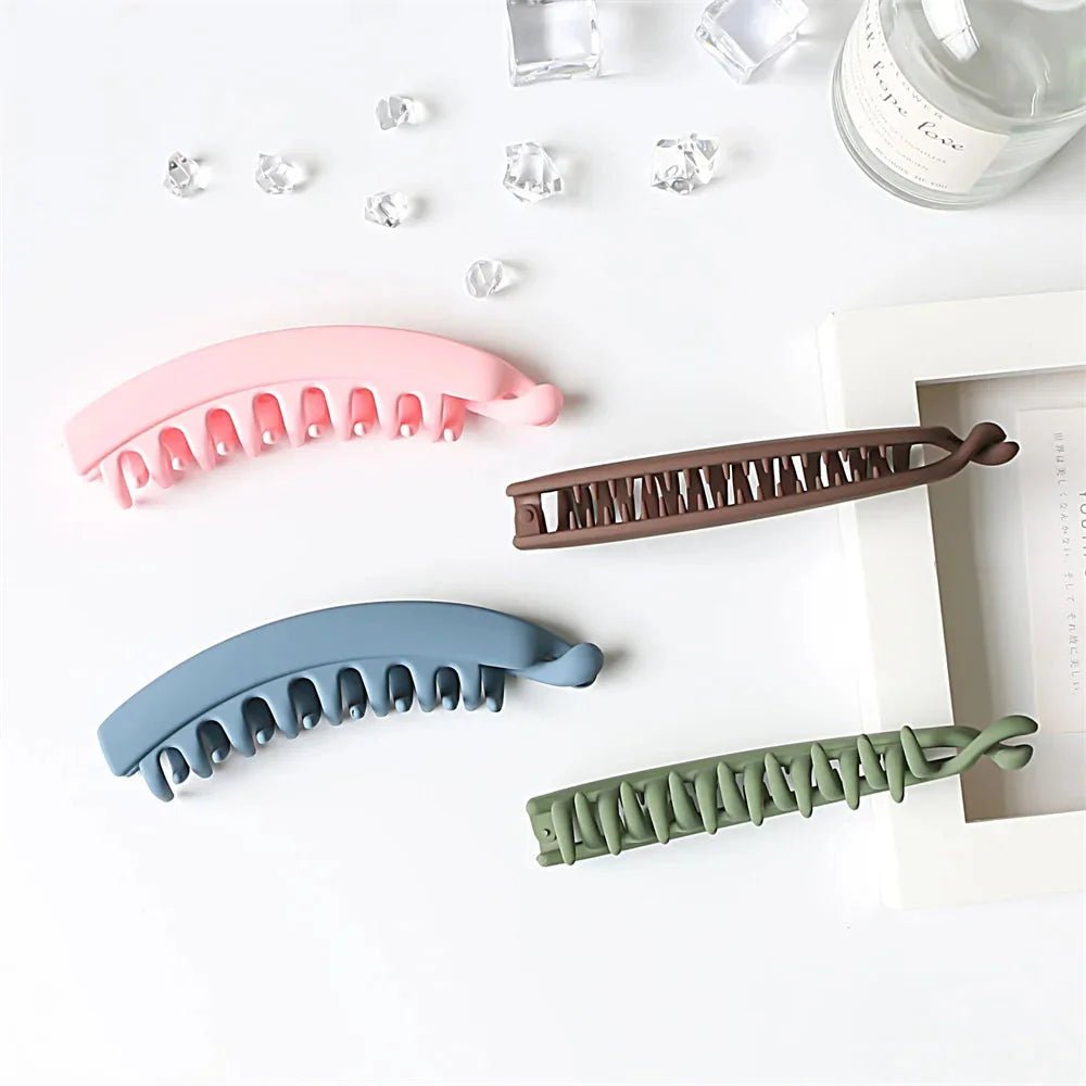 Frosted Solid Color Banana Hair Clips – Fashion Ponytail Barrettes & Hair Claws for Women - Regalia Cloth