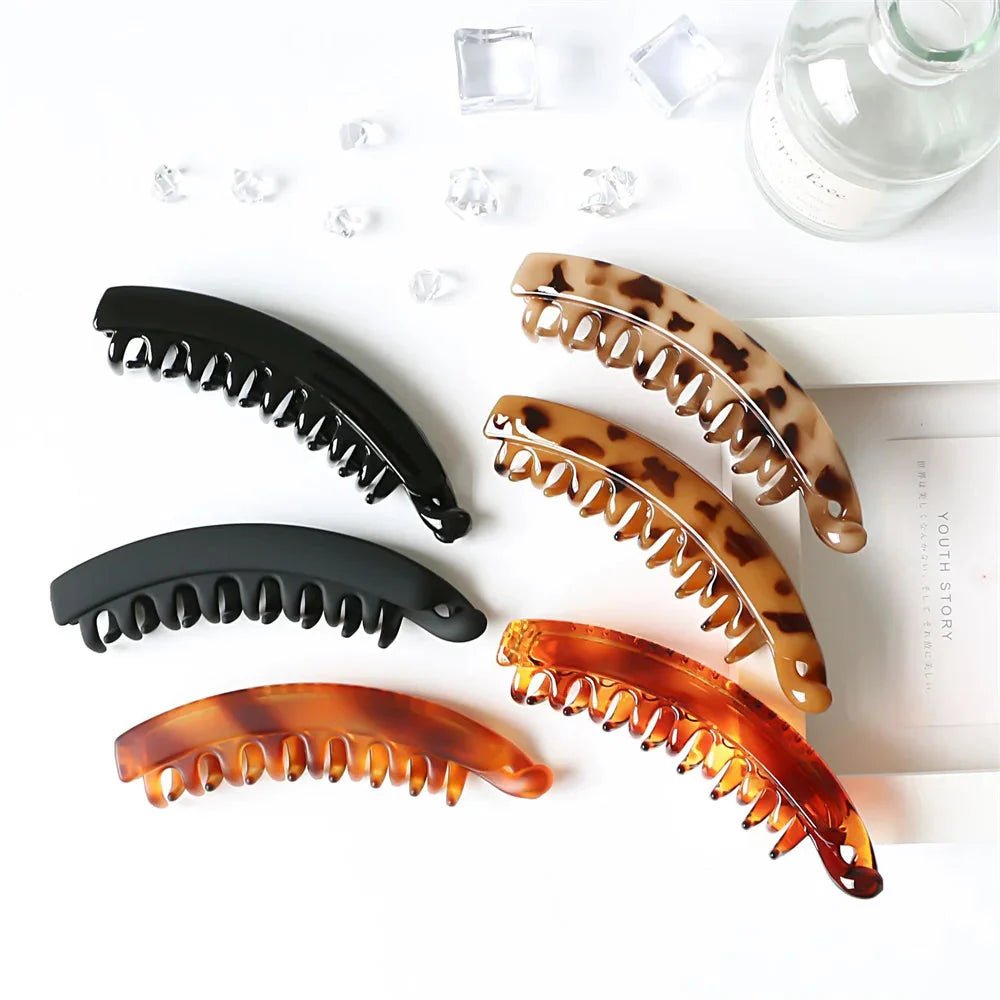 Frosted Solid Color Banana Hair Clips – Fashion Ponytail Barrettes & Hair Claws for Women - Regalia Cloth