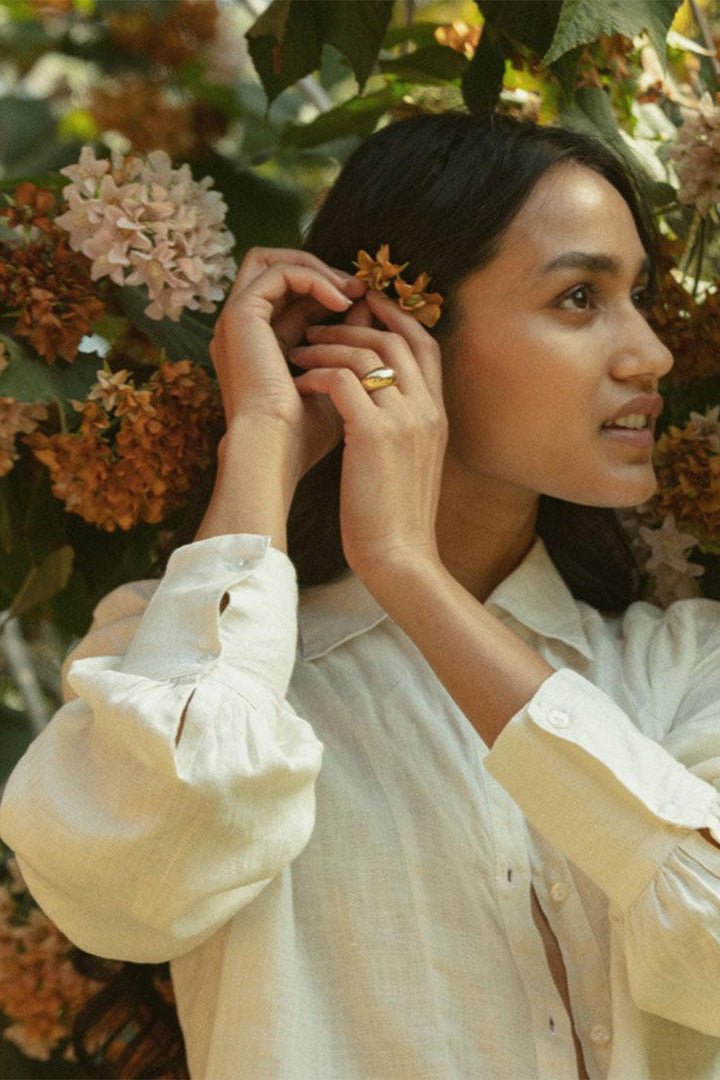 Summer Shirt in Off - white - Regalia Cloth