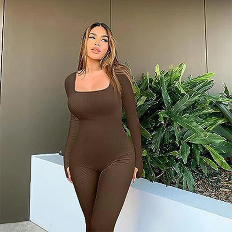 Women's Seamless Long - Sleeve Yoga Jumpsuit - Regalia Cloth