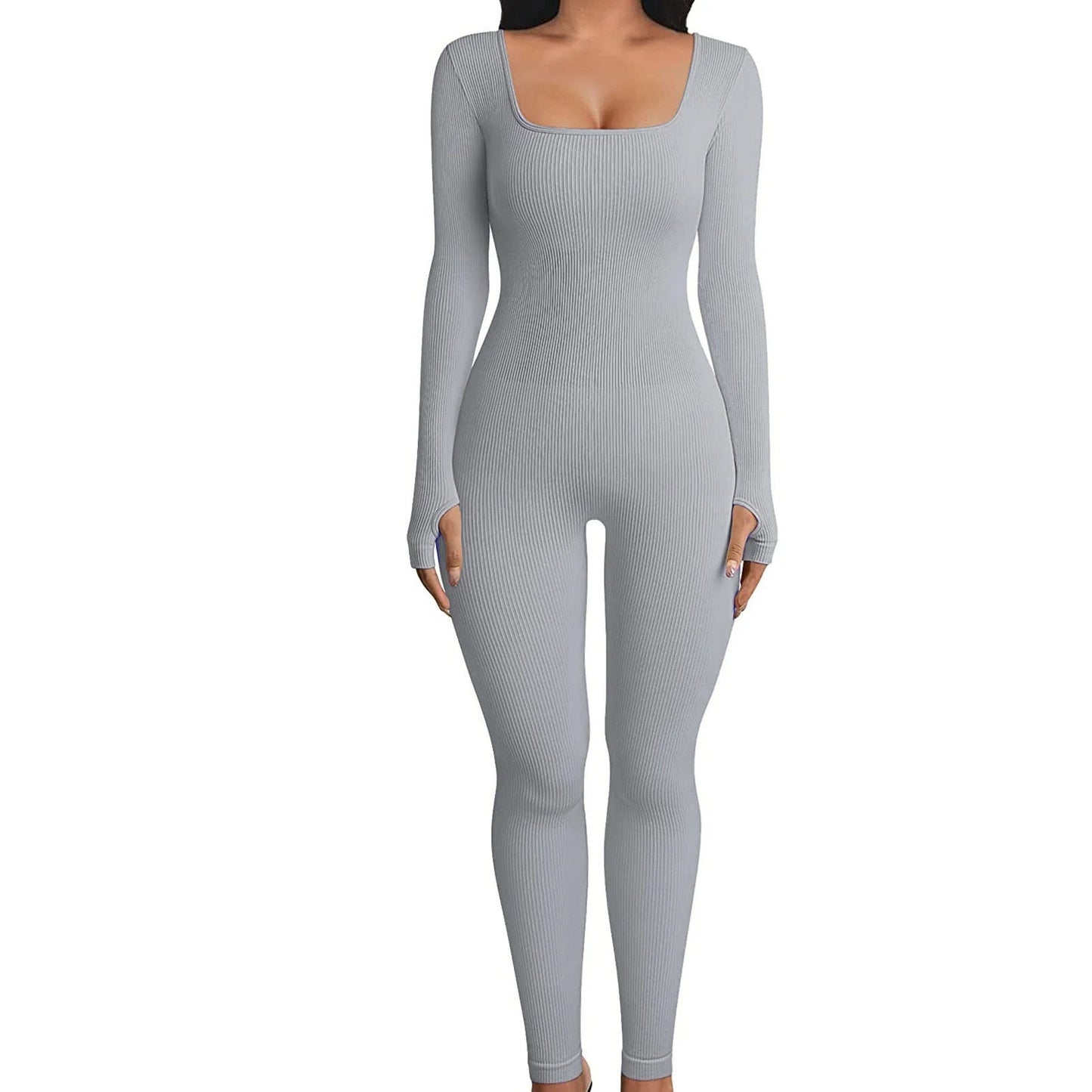 Women's Seamless Long - Sleeve Yoga Jumpsuit - Regalia Cloth