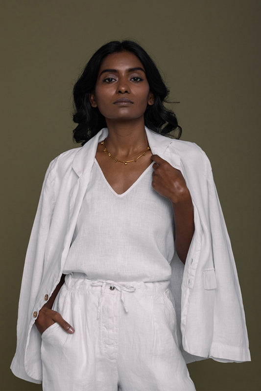 Hemp Three Piece Set in White - Regalia Cloth