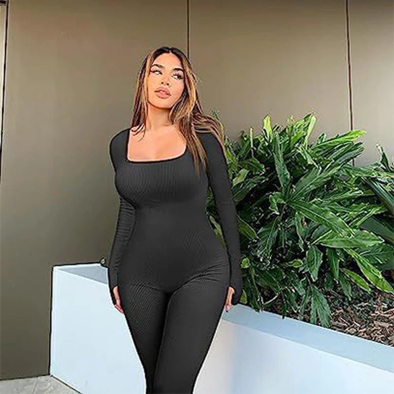 Women's Seamless Long - Sleeve Yoga Jumpsuit - Regalia Cloth